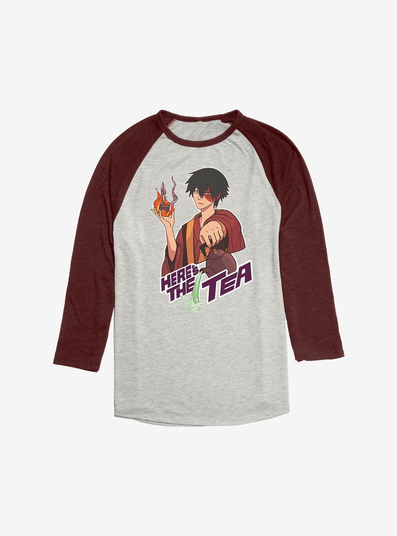 Avatar: The Last Airbender Zuko Here's The Tea Raglan, Oatmeal With Maroon, hi-res