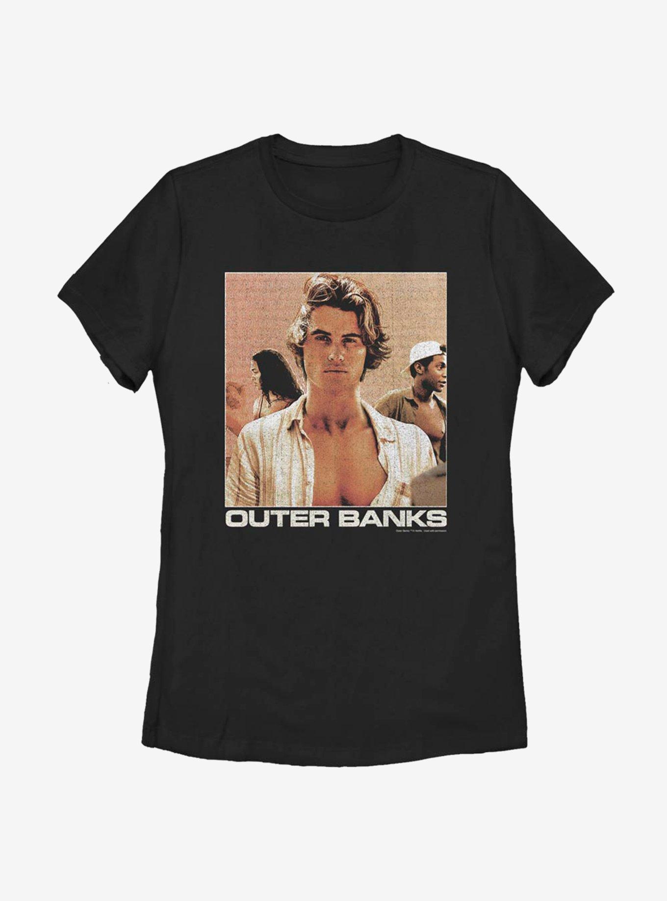 Outer Banks Waves Poster Womens T-Shirt, BLACK, hi-res