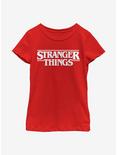 Stranger Things Logo Youth Girls T-Shirt, RED, hi-res