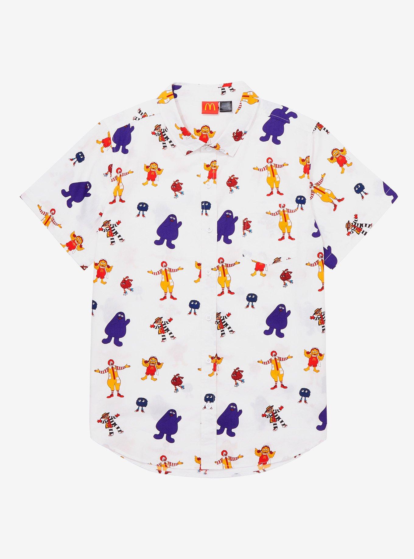 McDonald's Ronald McDonald & McDonaldland Friends Woven Button-Up - BoxLunch Exclusive, OFF WHITE, hi-res