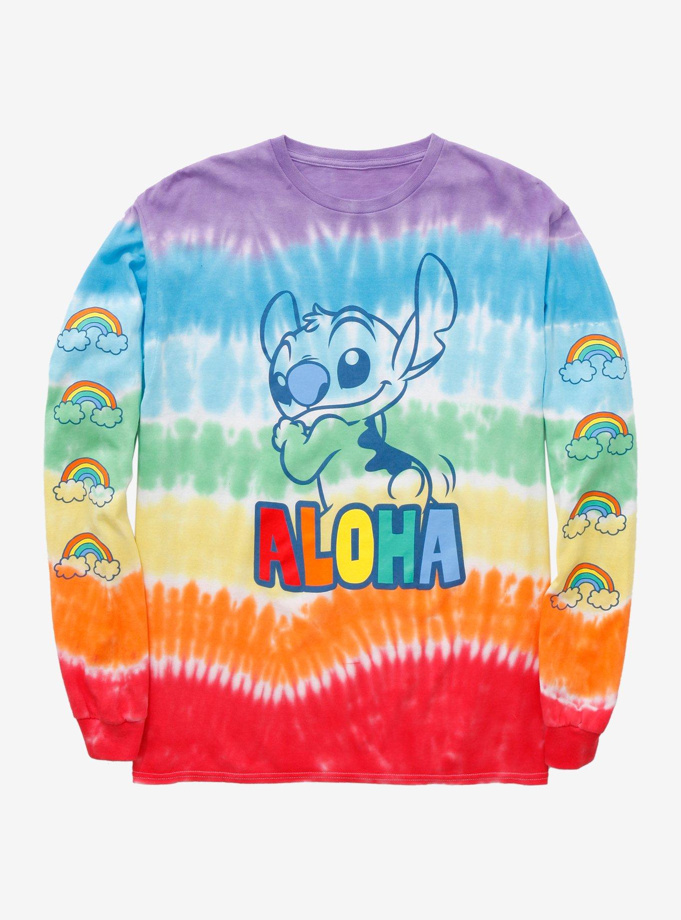 Disney Pride Lilo & Stitch Aloha Tie-Dye Long Sleeve T-Shirt - BoxLunch Exclusive, MULTI, hi-res