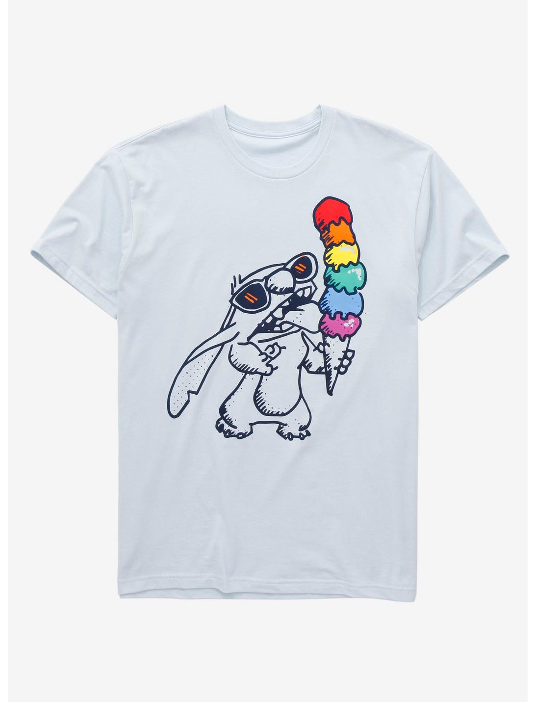 Disney Pride Lilo & Stitch Rainbow Ice Cream T-Shirt - BoxLunch Exclusive, MULTI, hi-res