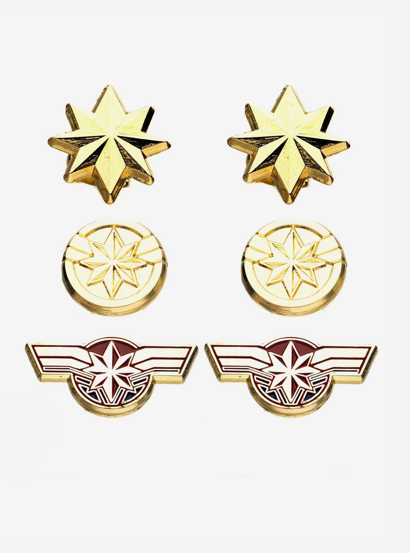 Marvel Captain Marvel Earring Set, , hi-res