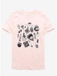 Pink Witch Boyfriend Fit Girls T-Shirt By Lolle, BLACK, hi-res