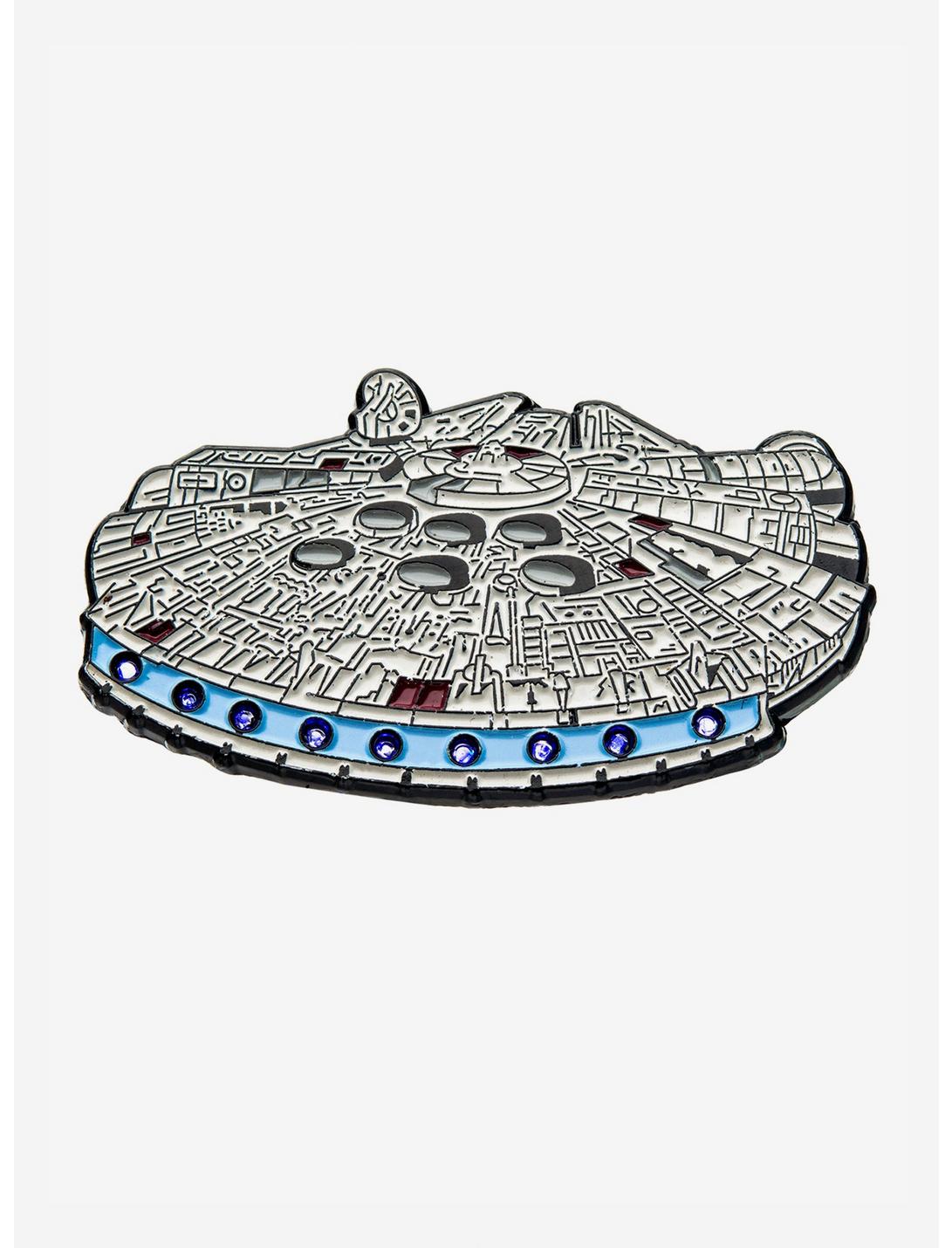 Star Wars Millennium Falcon Light-Up Enamel Pin, , hi-res