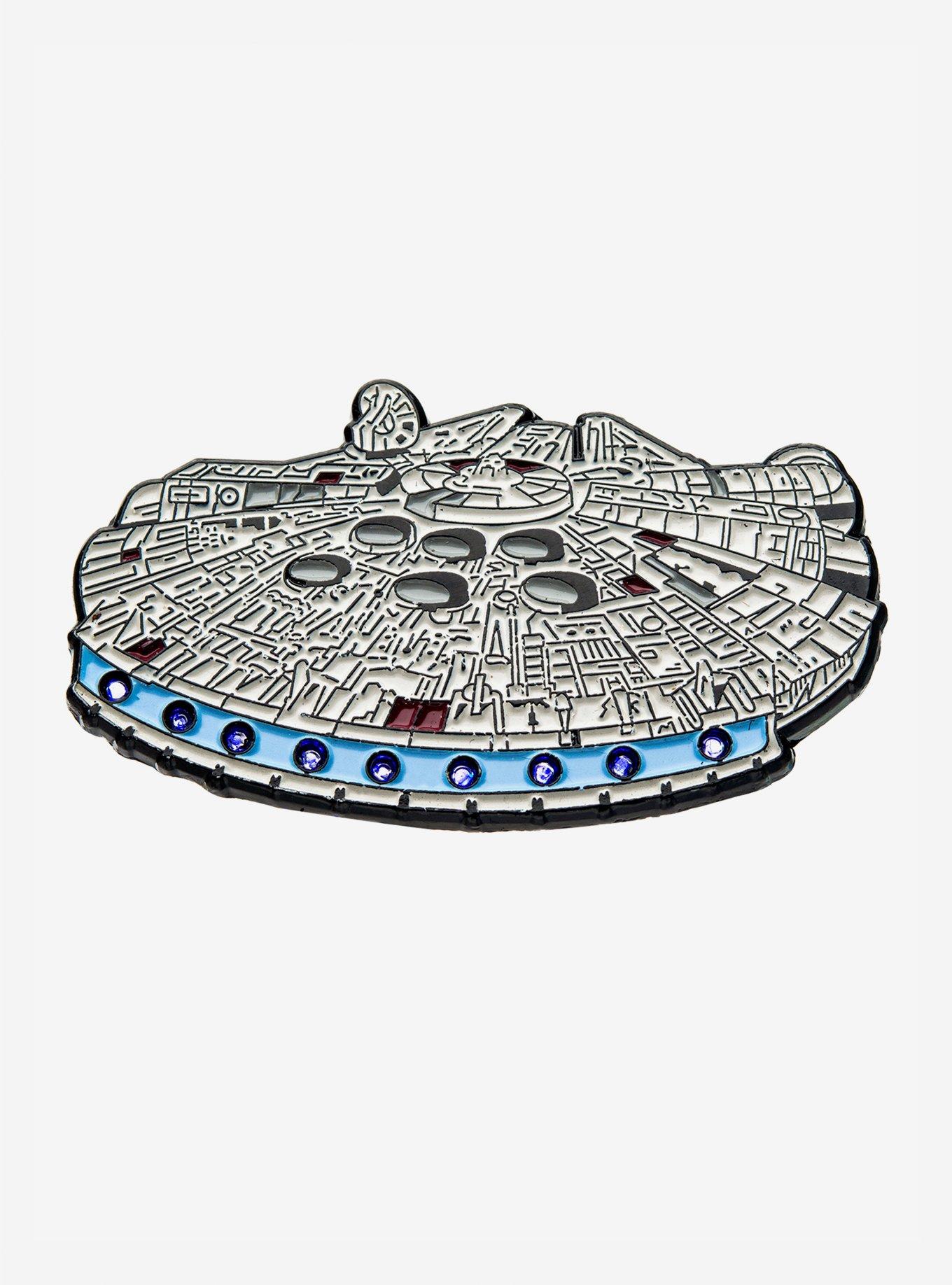 Star Wars Millennium Falcon Light-Up Enamel Pin, , hi-res