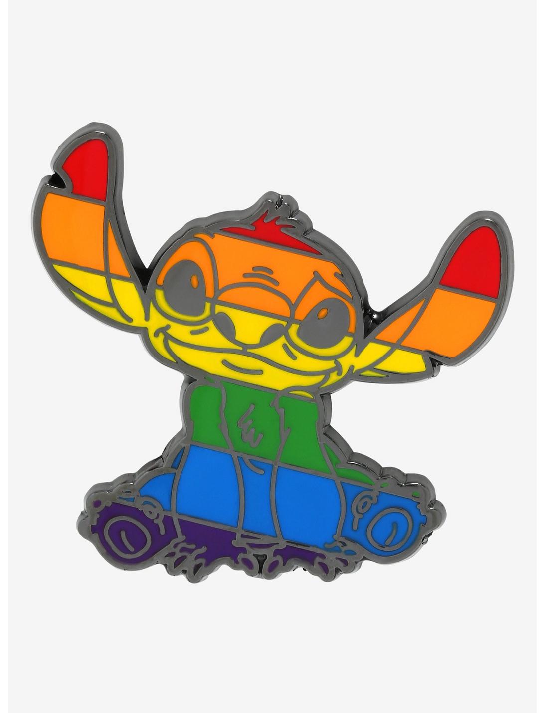Loungefly Disney Pride Rainbow Stitch Enamel Pin - BoxLunch Exclusive, , hi-res