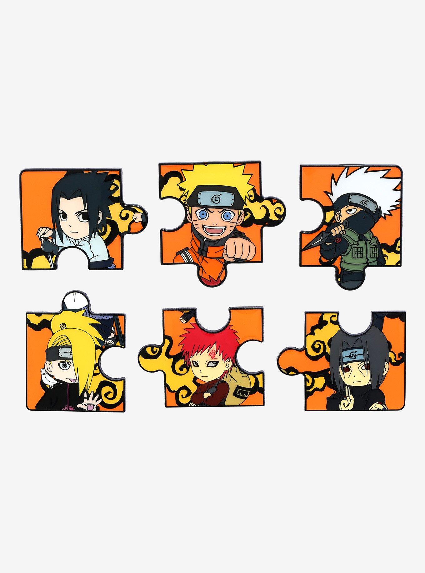 naruto shippuden chibi characters puzzle blind box enamel pin boxlunch exclusive boxlunch