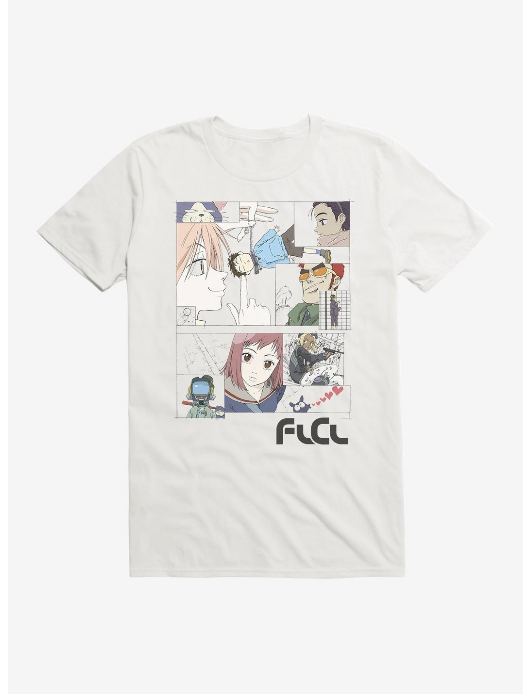 FLCL Character Panels T-Shirt , WHITE, hi-res