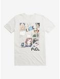 FLCL Character Panels T-Shirt , WHITE, hi-res