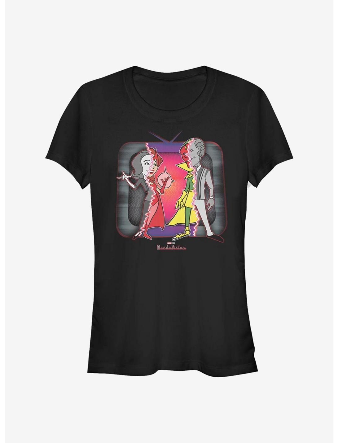 Marvel WandaVision Retro Television Cartoon Costume Girls T-Shirt, BLACK, hi-res