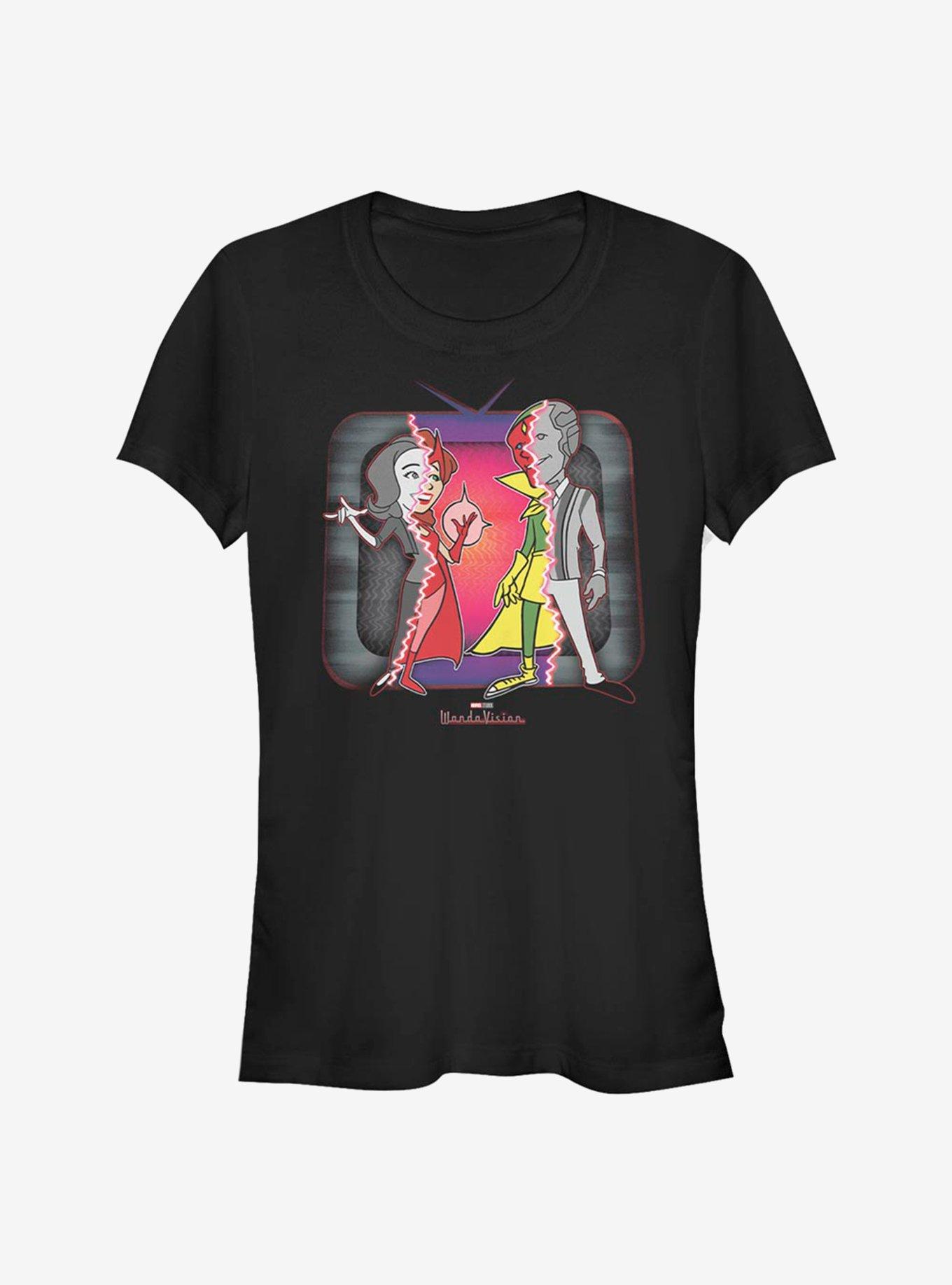 Marvel WandaVision Retro Television Cartoon Costume Girls T-Shirt, BLACK, hi-res