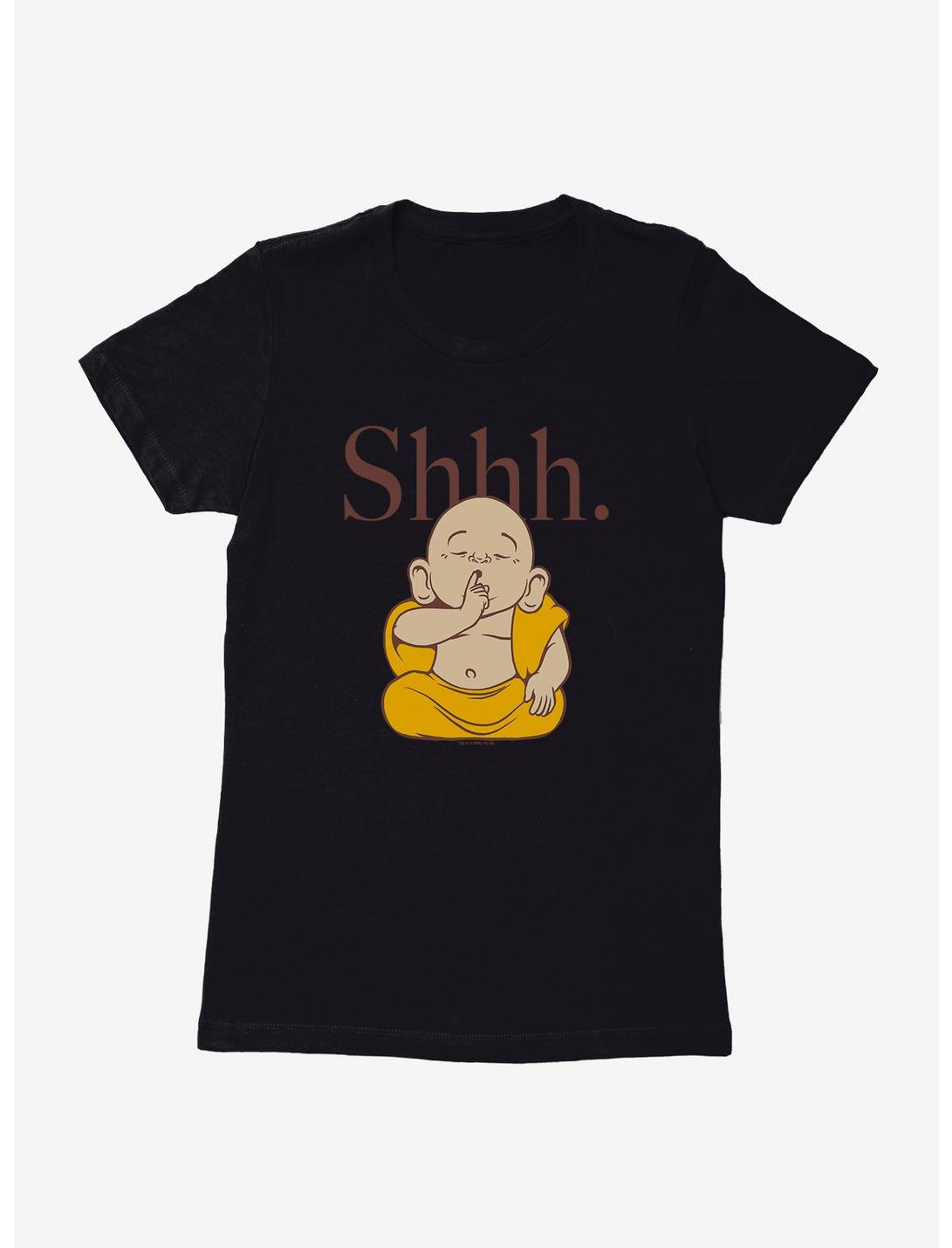 Bitty Buda Shhh Logo Womens T-Shirt, BLACK, hi-res