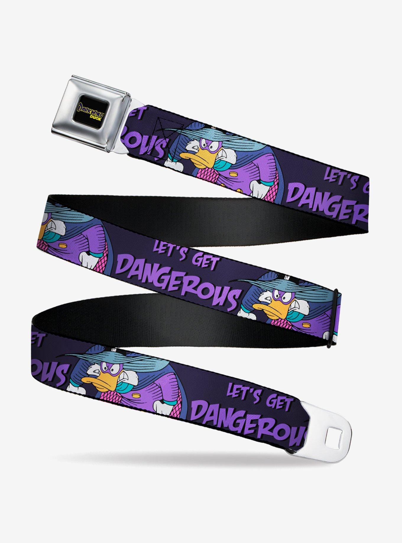 Disney Darkwing Duck Pose Lets Get Dangerous Black Purples Seatbelt Belt Xl