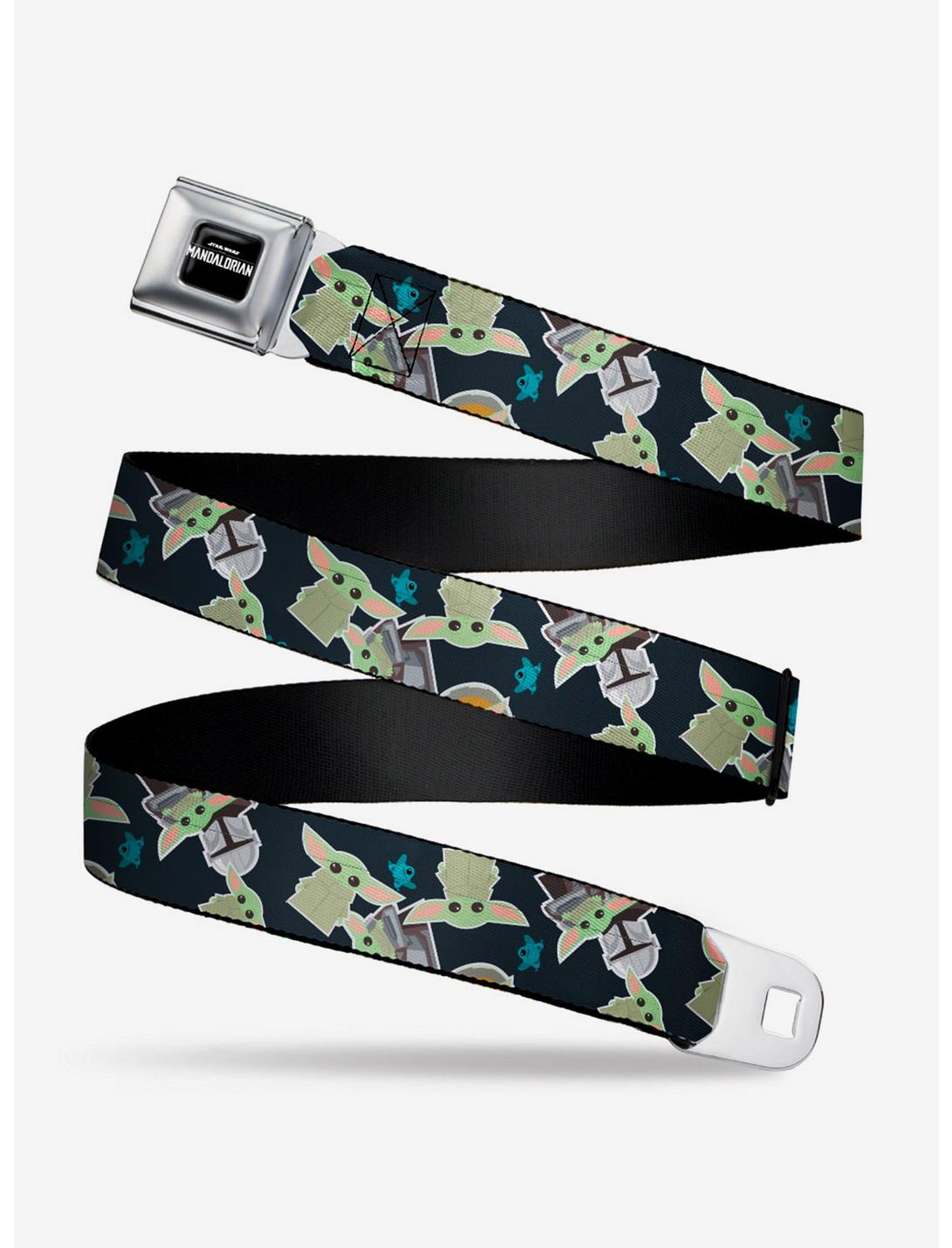 Star Wars The Mandalorian The Child And Frog Icons Navy Youth Seatbelt Belt, , hi-res
