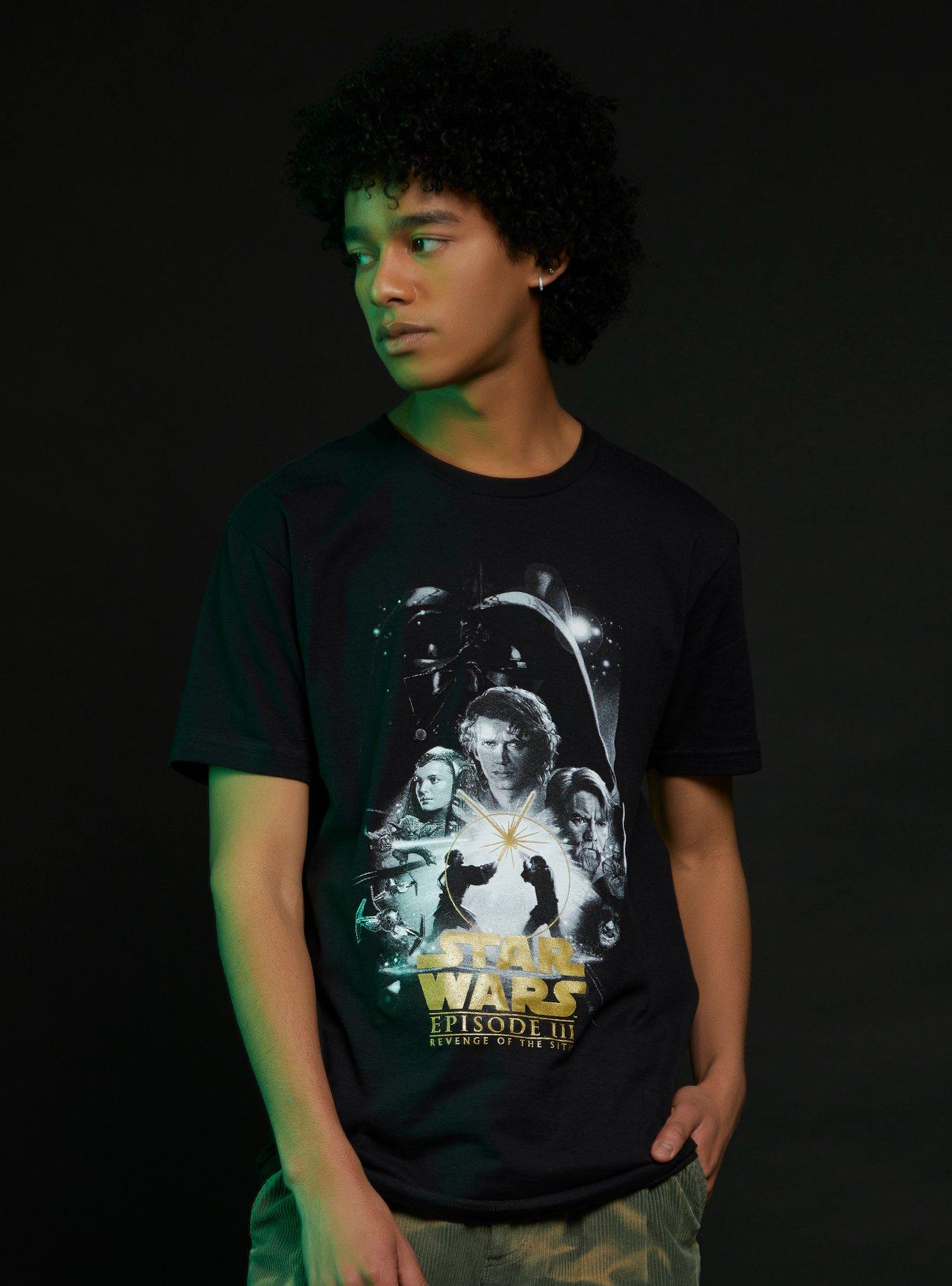 Star Wars: Episode III Revenge of the Sith Black & White Poster T-Shirt