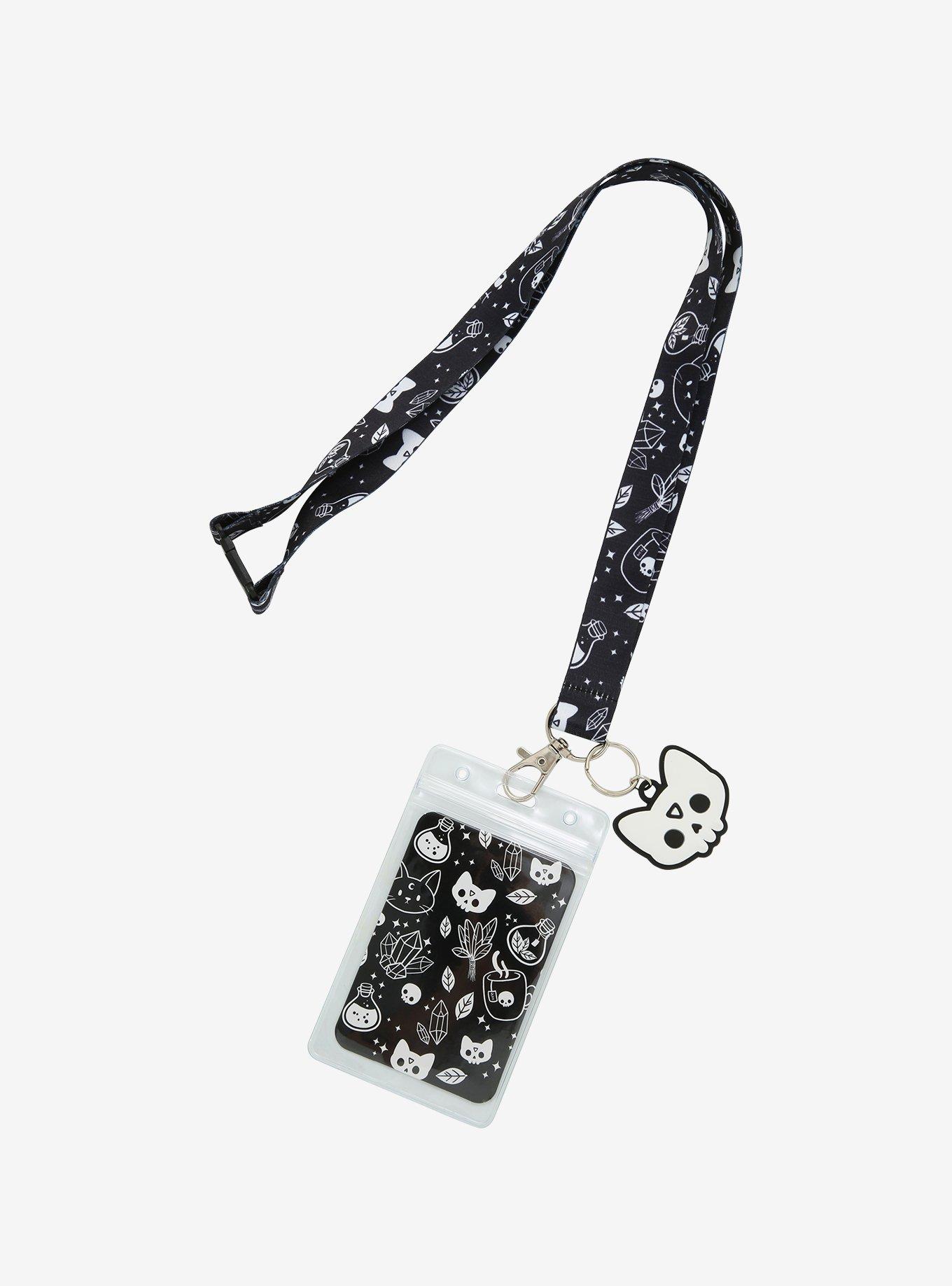 Witchy Black & White Cat Lanyard Hot Topic