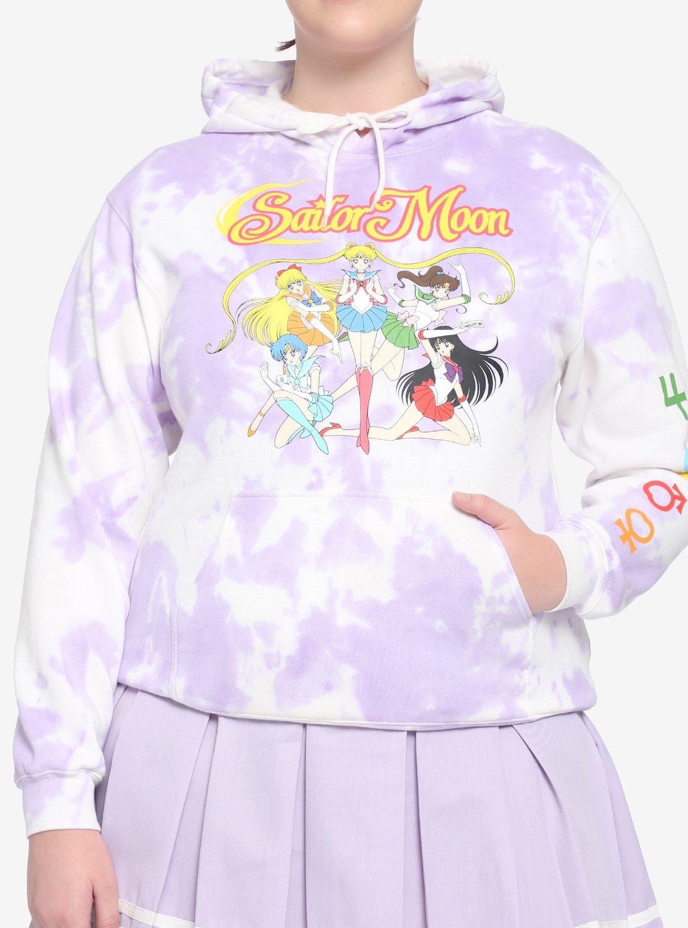Sailor Moon Sailor Scouts Purple Tie-Dye Girls Hoodie Plus Size, MULTI, hi-res