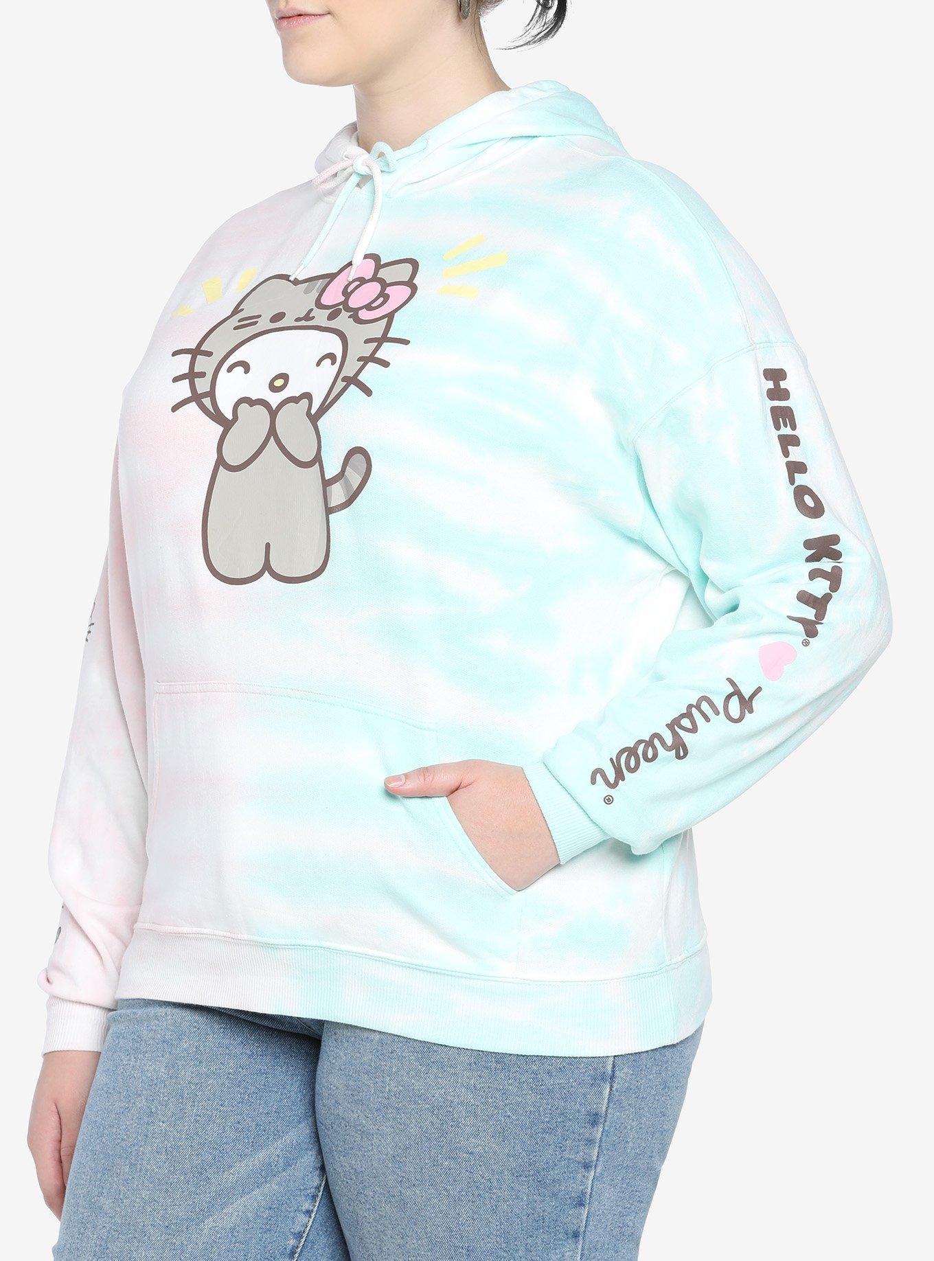 Hello Kitty X Pusheen Split Tie-Dye Girls Hoodie Plus Size, MULTI, hi-res