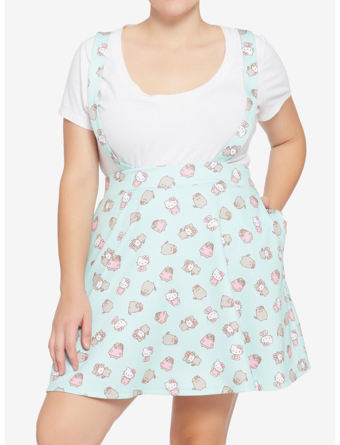 Hello Kitty X Pusheen Suspender Skirt Plus Size, MULTI, hi-res