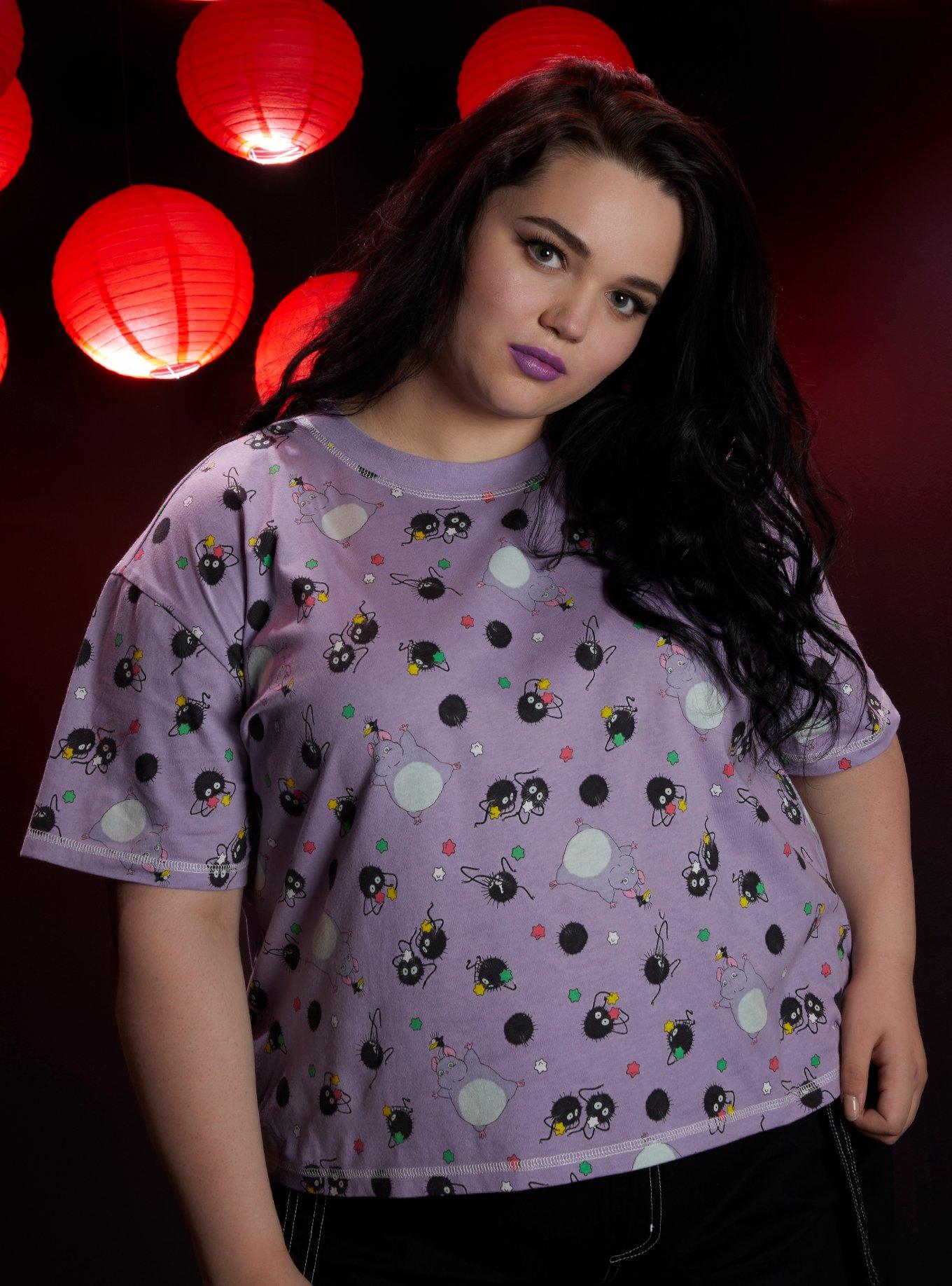 Studio Ghibli Spirited Away Soot Sprites & Baby Girls Boxy Crop T-Shirt Plus Size, MULTI, hi-res
