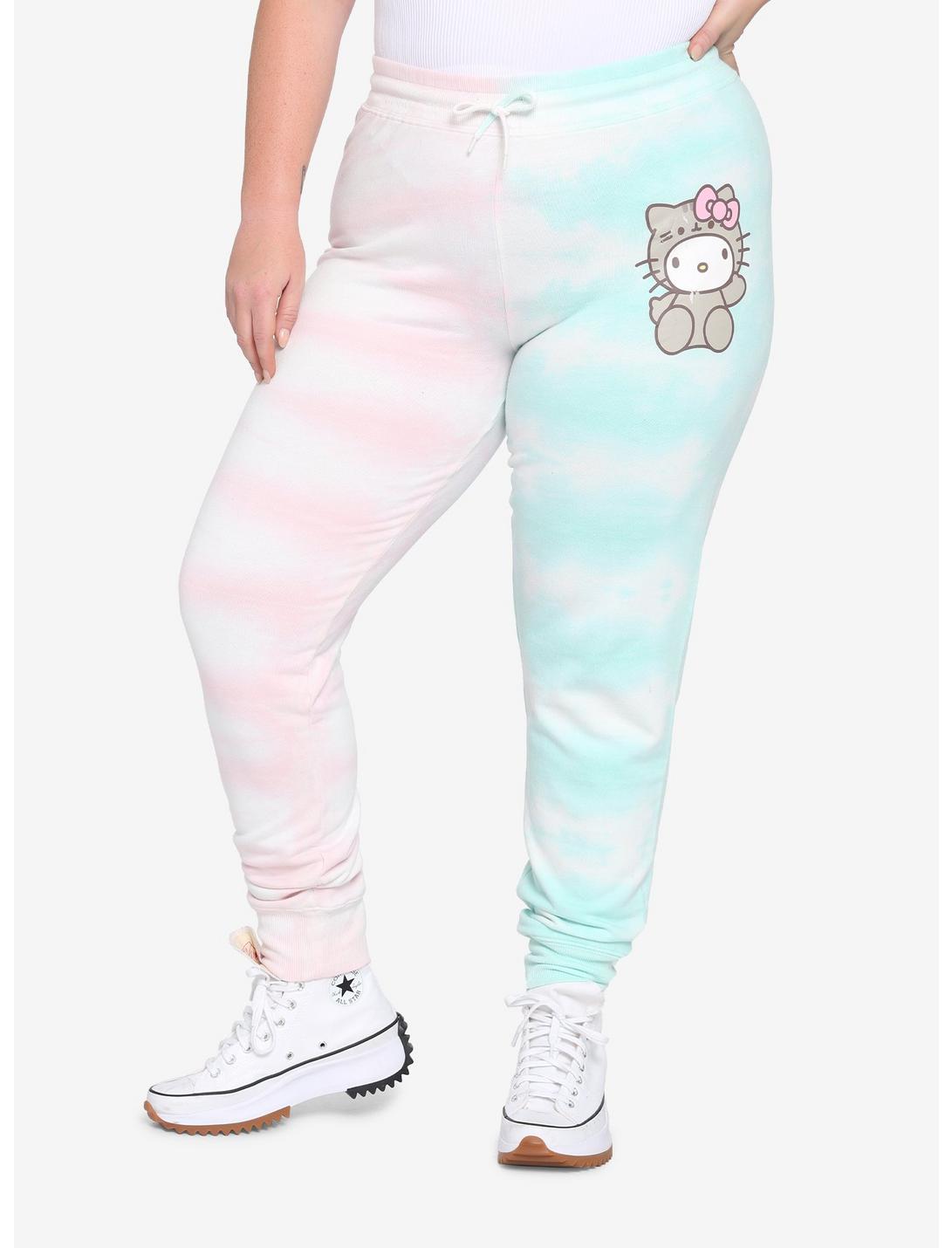 Hello Kitty X Pusheen Split Tie-Dye Girls Sweatpants Plus Size, MULTI, hi-res