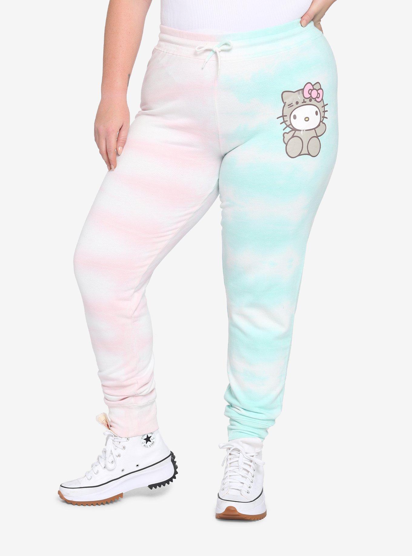 Hello Kitty X Pusheen Split Tie-Dye Girls Sweatpants Plus Size