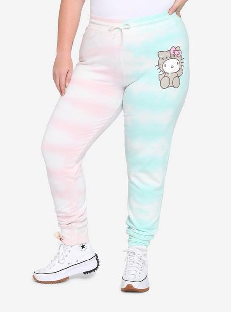 Hello Kitty X Pusheen Split Tie-Dye Girls Sweatpants Plus Size | Hot Topic