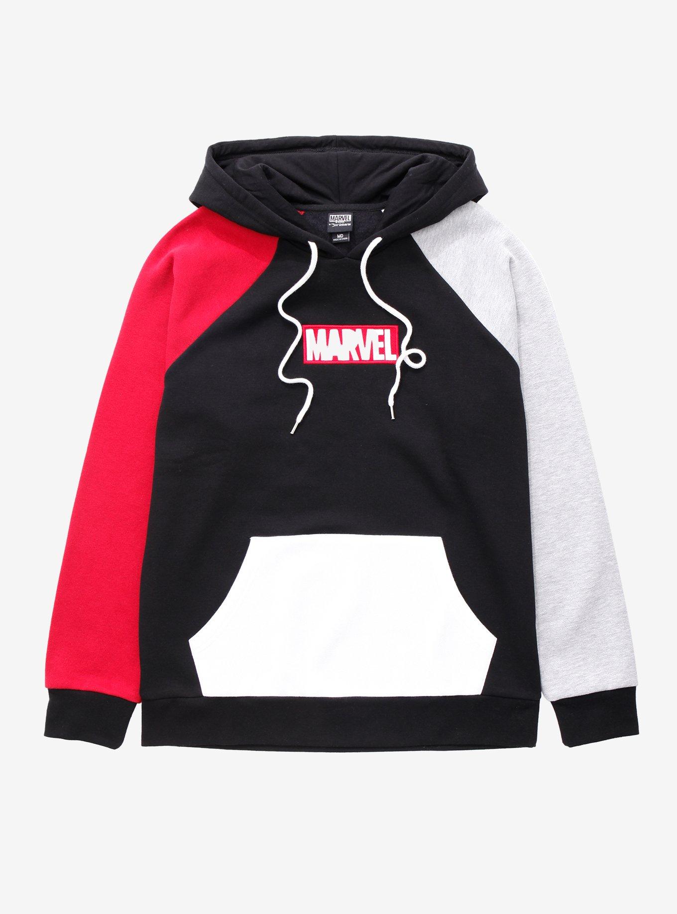 Marvel Color Block Logo Hoodie - BoxLunch Exclusive, MULTI, hi-res