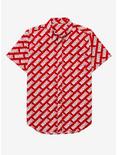 Marvel Logo Allover Print Woven Button-Up - BoxLunch Exclusive, RED, hi-res
