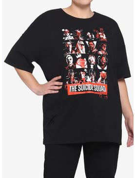 DC Comics The Suicide Squad Character Grid Distressed Oversized T-Shirt Plus Size, , hi-res