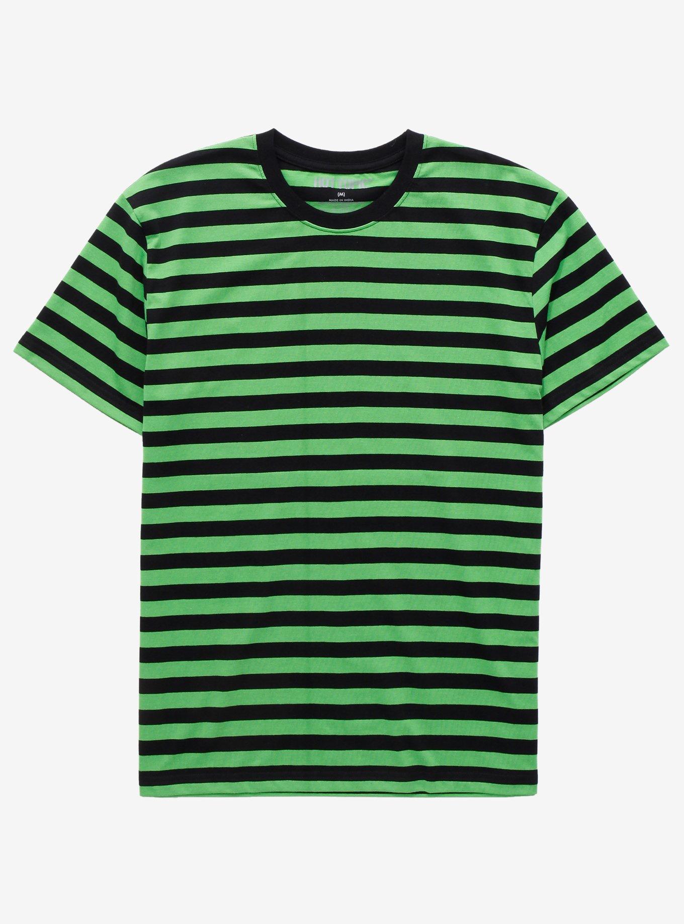 Green & Black Stripe T-Shirt | Hot Topic