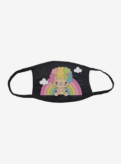 Afro Cat Rainbow Face Mask - BLACK | Hot Topic