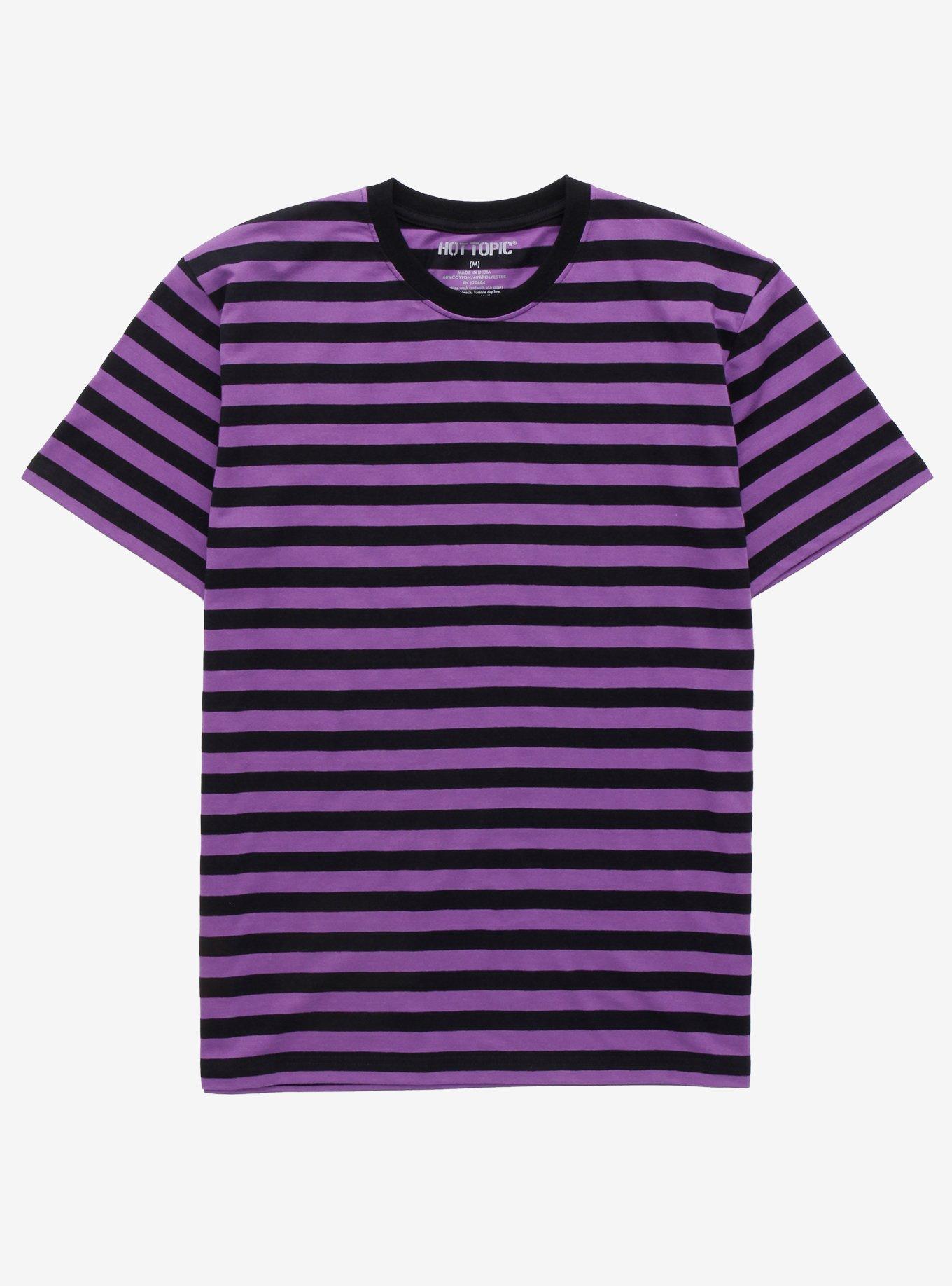 Purple & Black Stripe T-Shirt | Hot Topic