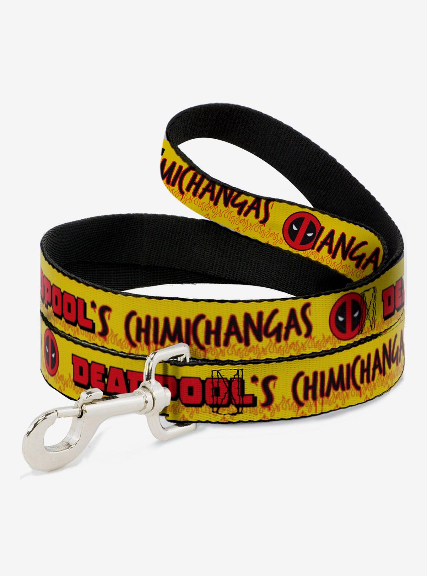 Marvel Deadpool Chimichangas Flames Yellow Black Red Dog Leash, , hi-res