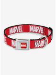 Marvel Red Brick Logo Red White Seatbelt Dog Collar, MULTICOLOR, hi-res
