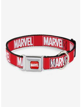 Marvel Red Brick Logo Red White Seatbelt Dog Collar, , hi-res