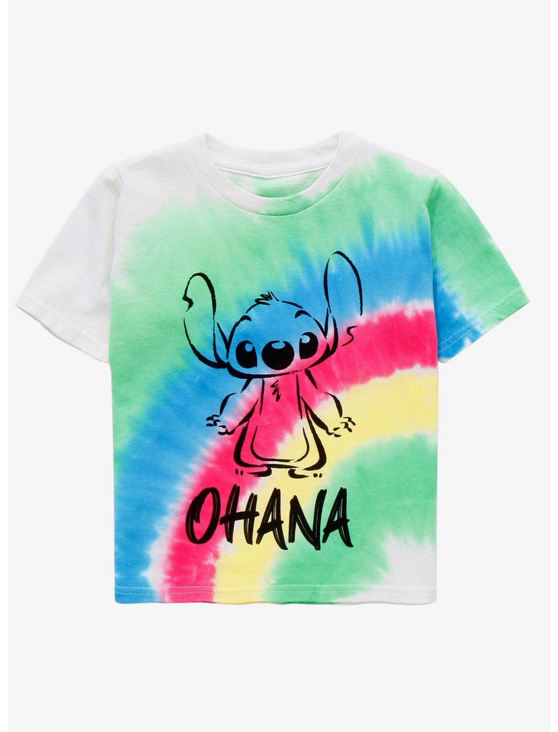 Disney Pride Lilo & Stitch Rainbow Ohana Tie-Dye Toddler T-Shirt - BoxLunch Exclusive, RAINBOW, hi-res