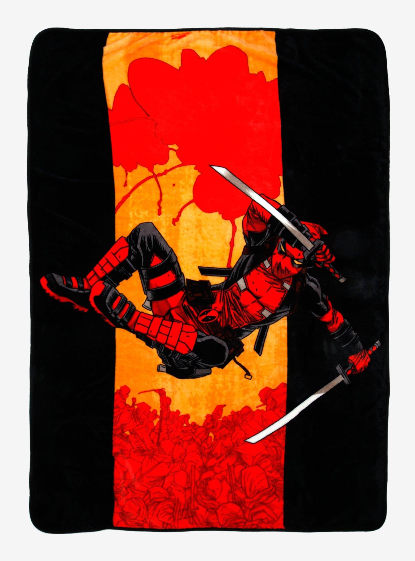 Deadpool Jump Throw Blanket Hot Topic