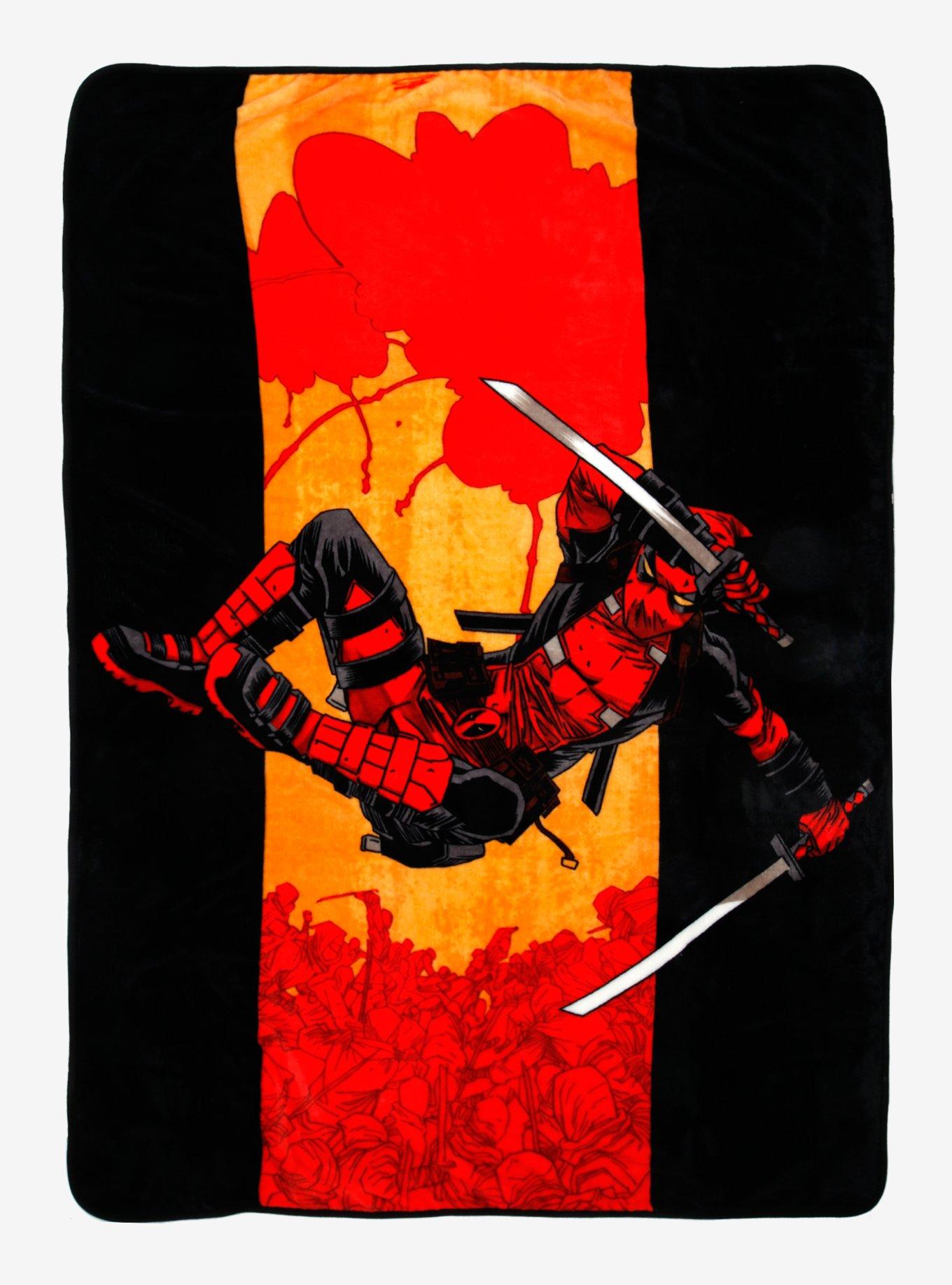 Deadpool Jump Throw Blanket, , hi-res