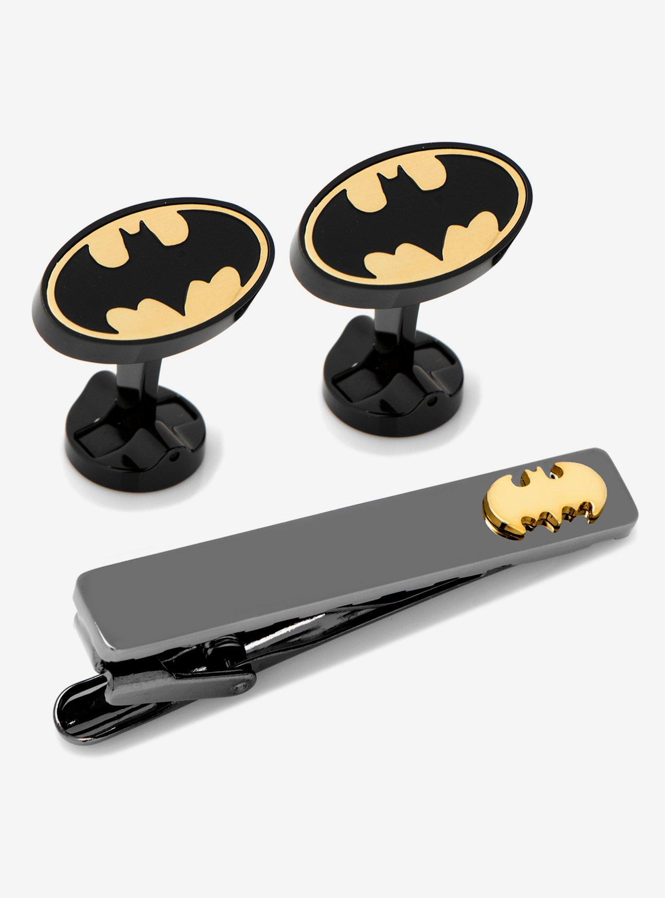 DC Comics Batman Black and Gold Cufflinks and Tie Clip Set, , hi-res