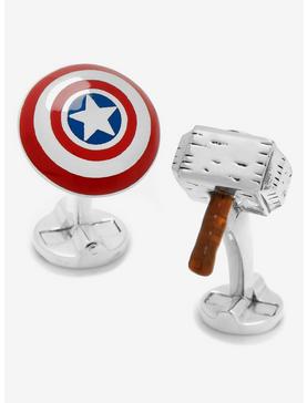 Plus Size Marvel Endgame Captain America "I Knew It" 3D Cufflinks, , hi-res