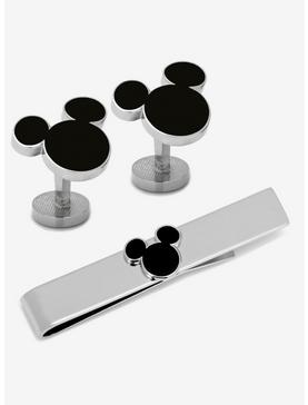 Disney Mickey Mouse Silhouette Cufflinks and Tie Bar Set, , hi-res
