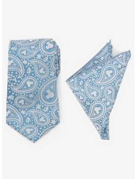 Disney Mickey Mouse Teal Paisley Necktie and Pocket Square Set, , hi-res