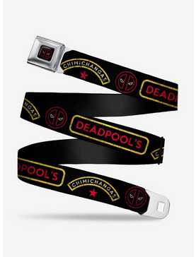 Marvel Deadpool Chimichangas Star Logo Weathered Black Yellow Red Youth Seatbelt Belt, , hi-res