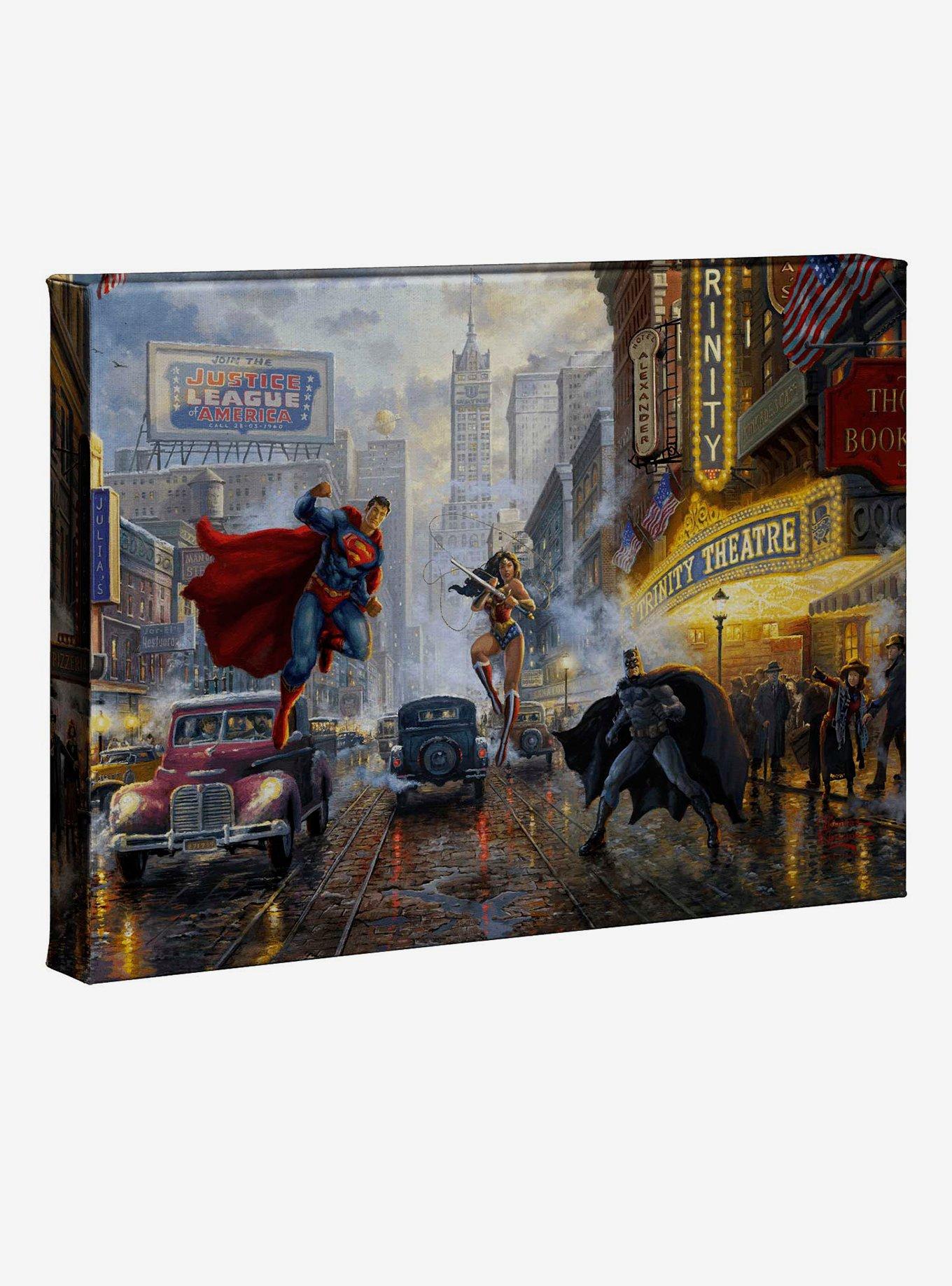 DC Comics Batman, Superman and Wonder Woman 10" x 14" Gallery Wrapped Canvas , , hi-res