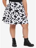 Cow Print Skater Skirt Plus Size, MULTI, hi-res