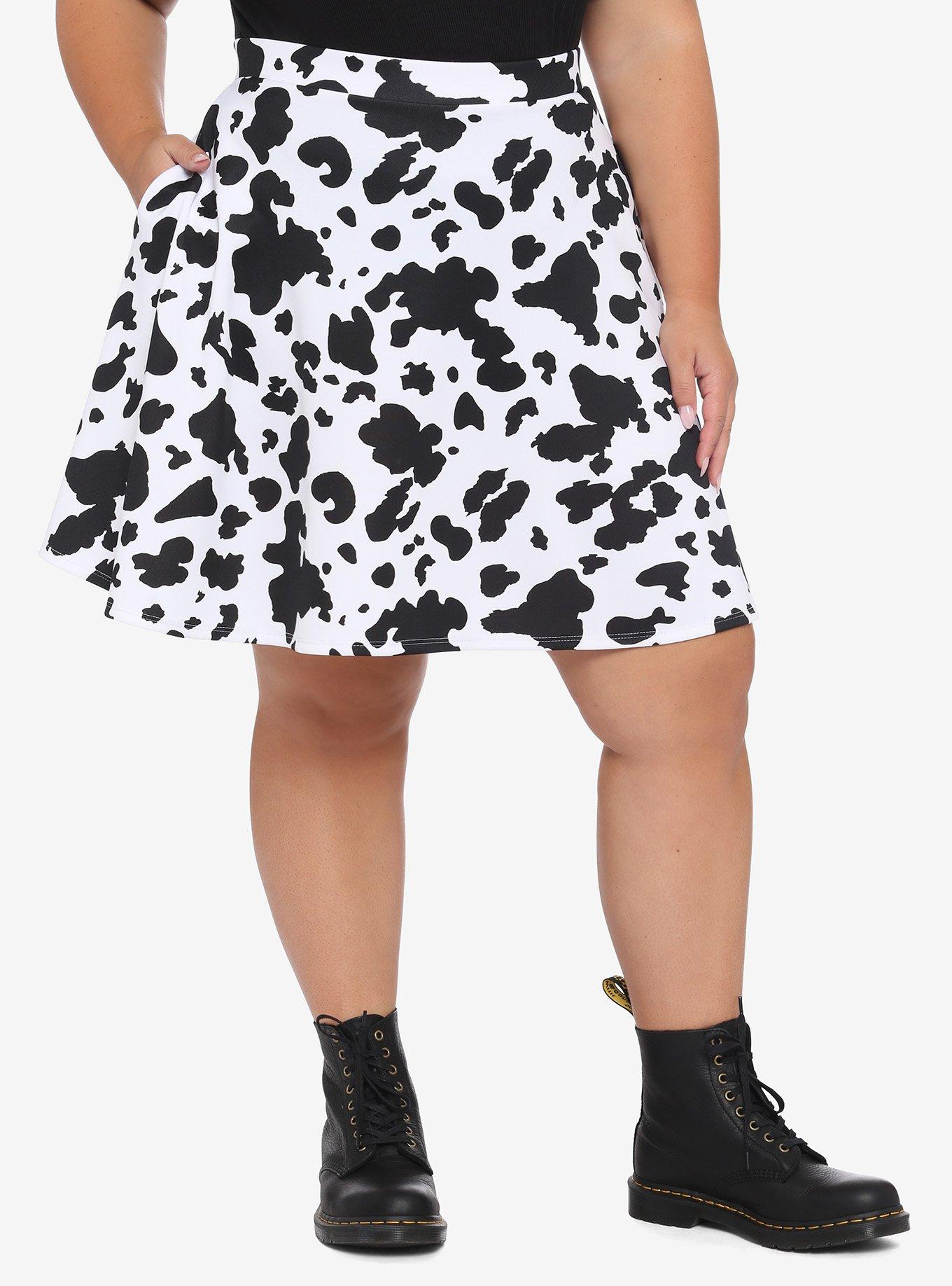 Cow print shop skirt plus size