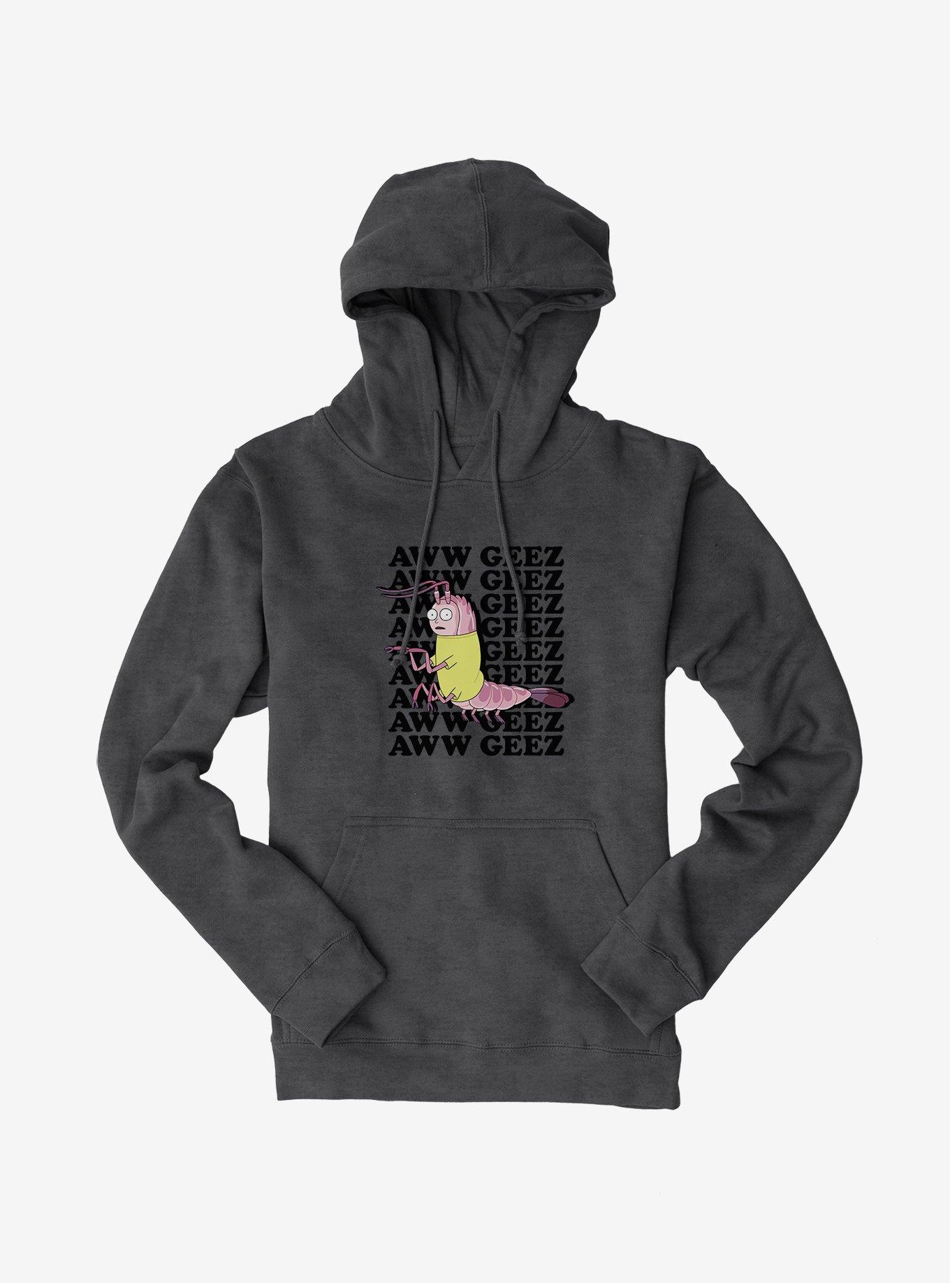 Rick And Morty Aww Geez In Color Hoodie, CHARCOAL HEATHER, hi-res