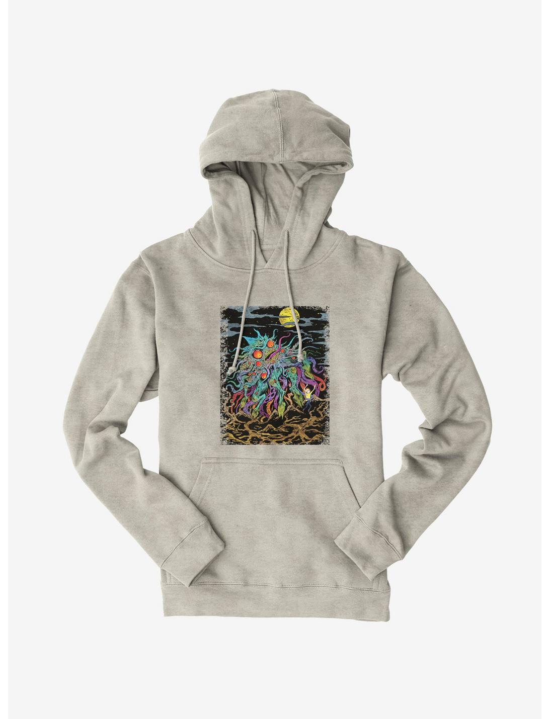 Rick And Morty Monster And Moon Hoodie, OATMEAL HEATHER, hi-res
